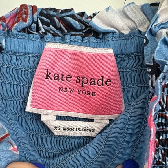 Kate Spade Floral Midi Dress in Blue and Pink - Picture 3 of 7